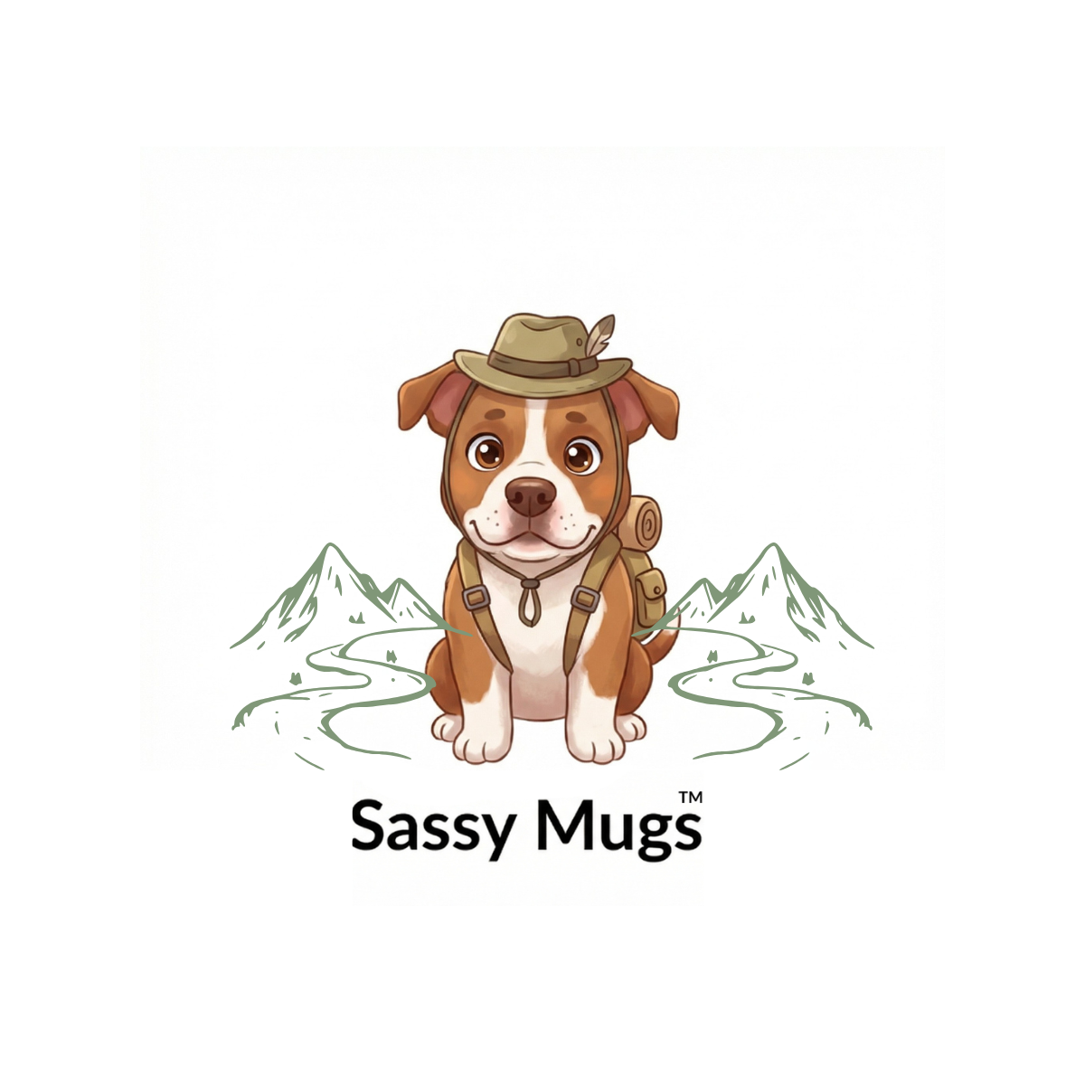 Tank the mascot dressed as an adventurer with hat and backpack