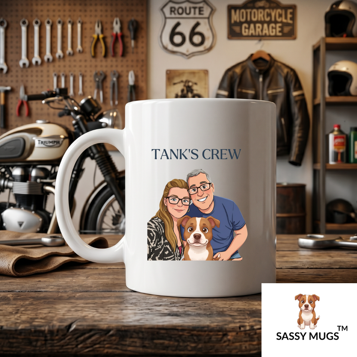 Personalized Cartoon Family Portrait Mug | Custom Dad & Pets Gift | Father’s Day Mug - Image 13
