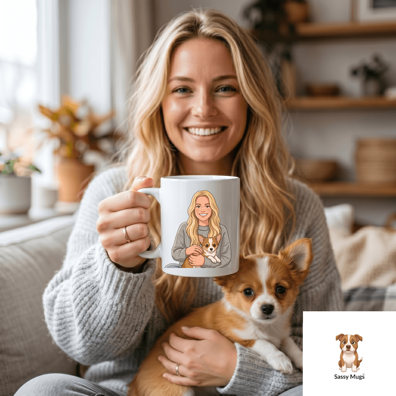 Personalized Cartoon Family Portrait Mug | Custom Dad & Pets Gift | Father’s Day Mug - Image 2