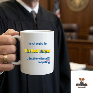 Funny Lawyer Mug "I'm Not Saying I'm the Best... But the Evidence IS Compelling" - Tank the Lawyer Sassy Mugs™ 11oz White Ceramic Gift