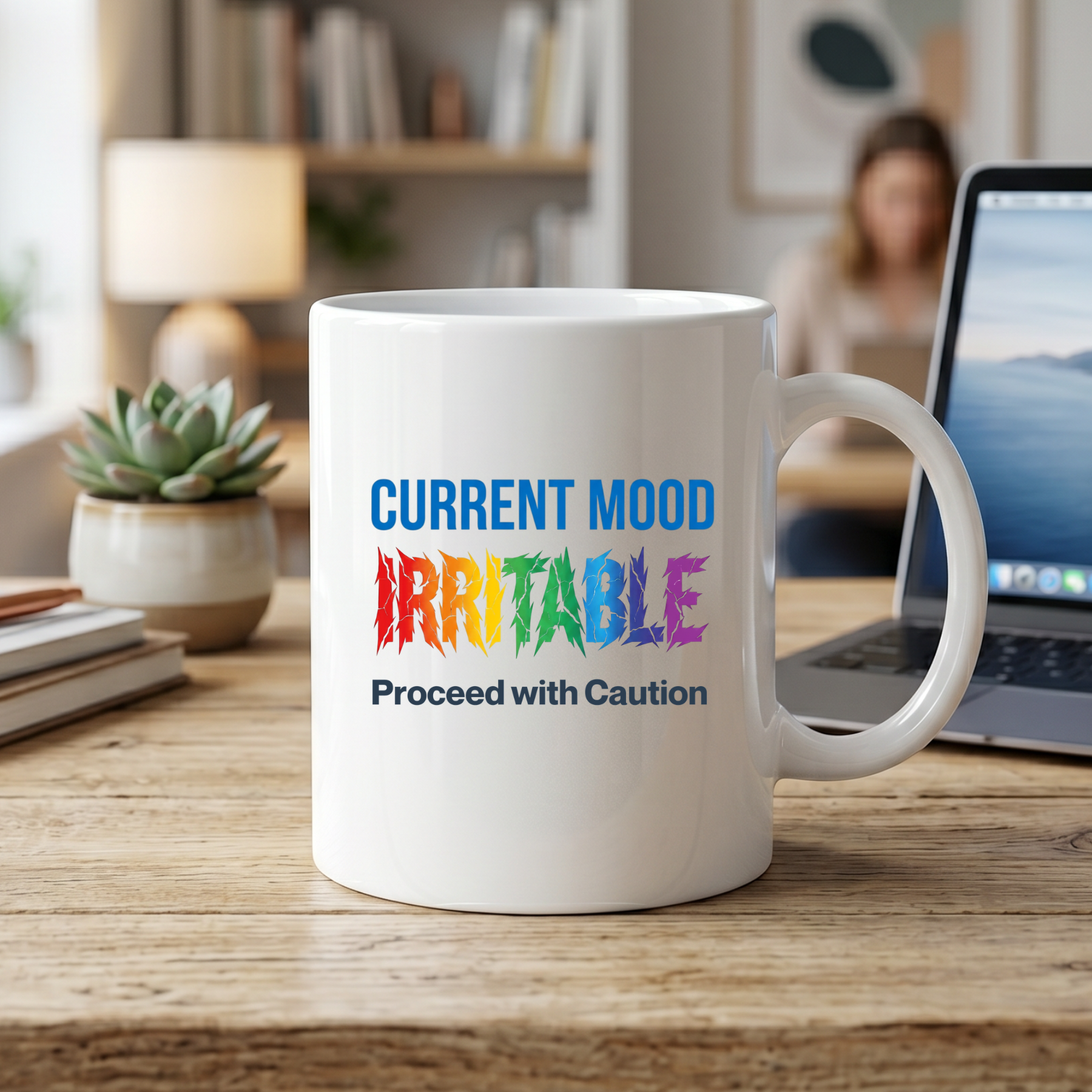 Current mood irritable proceed with caution mug by Little Sassy Mugs