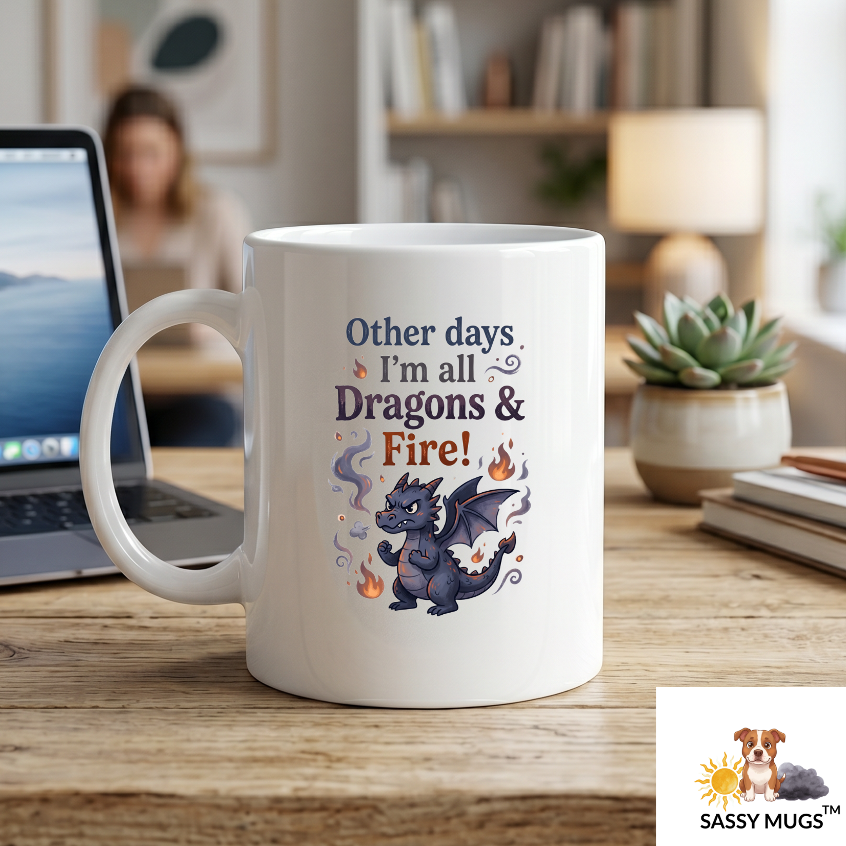 Somedays I’m All Unicorns & Sparkles, Other Days I’m All Dragons & Fire! Funny 11oz Double Sided Mood Swing Fantasy Coffee Mug | Unicorn Dragon Sassy Cup – Sassy Mugs - Image 6
