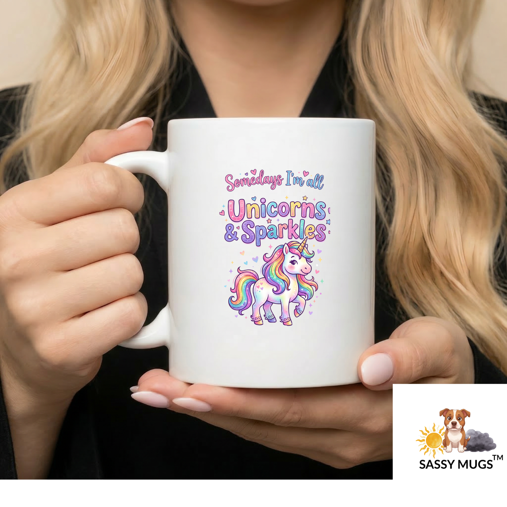 Somedays I’m All Unicorns & Sparkles, Other Days I’m All Dragons & Fire! Funny 11oz Double Sided Mood Swing Fantasy Coffee Mug | Unicorn Dragon Sassy Cup – Sassy Mugs