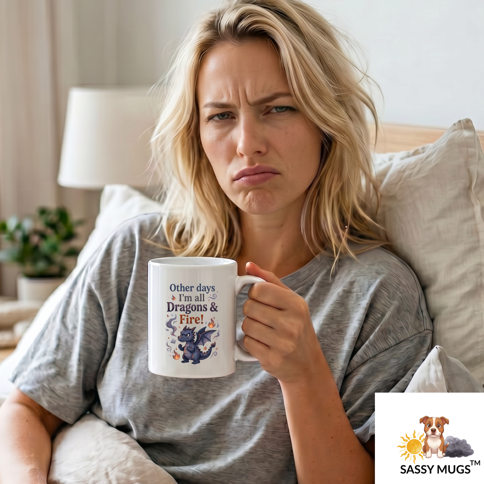 Somedays I’m All Unicorns & Sparkles, Other Days I’m All Dragons & Fire! Funny 11oz Double Sided Mood Swing Fantasy Coffee Mug | Unicorn Dragon Sassy Cup – Sassy Mugs - Image 5